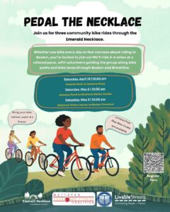 Pedal the Necklace flier to promote 3 free group bike rides